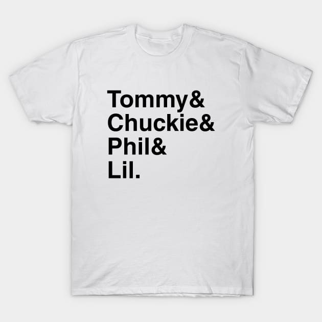 Rugrats - Tommy & Chuckie & Phil & Lil. (Black) T-Shirt by foozler